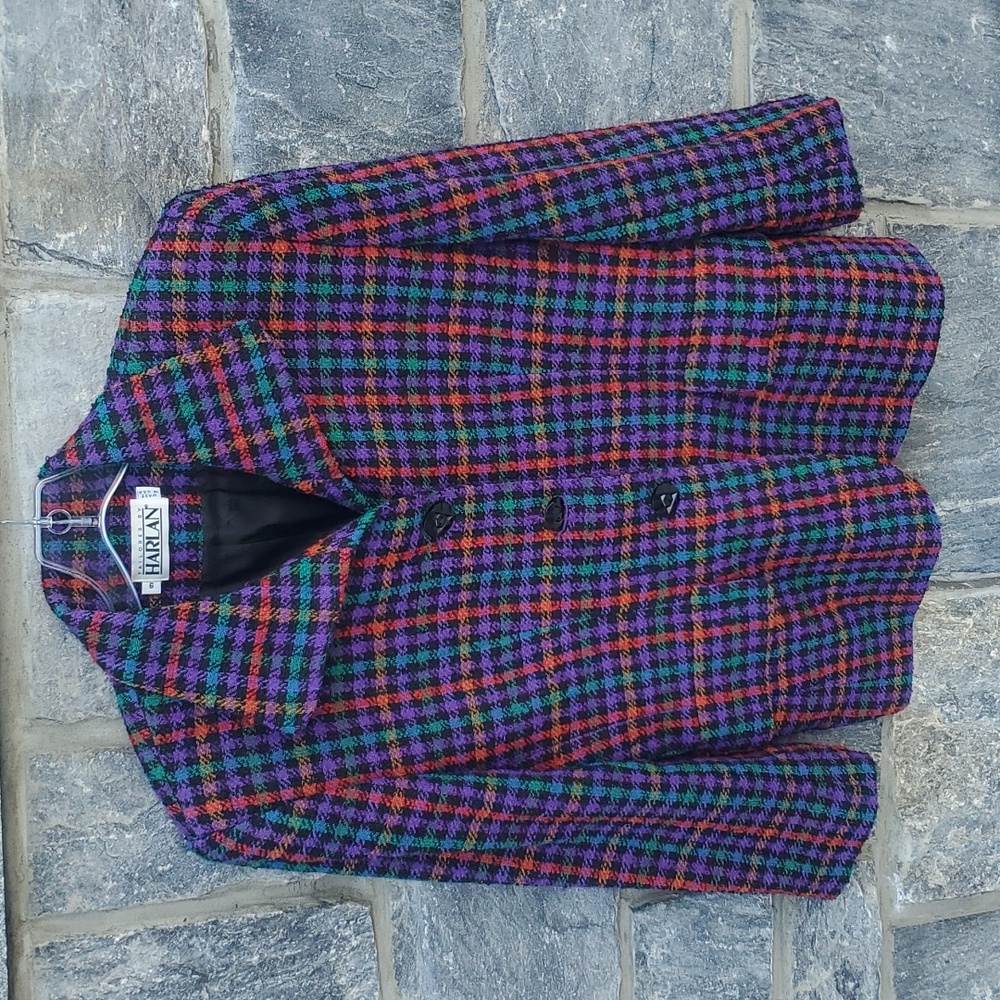 Vintage Plaid Blazer Tailored by Harlan Sz 6